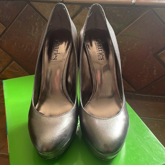 Charles by Charles David Pewter Platform Pumps - Picture 2 of 9